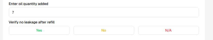 Runtime input value 7 where conditional sub-task is shown with Yes No N/A choices